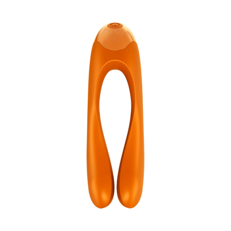 Satisfyer Candy Cane Mini Vibrator Black-Orange - Compact Finger Model