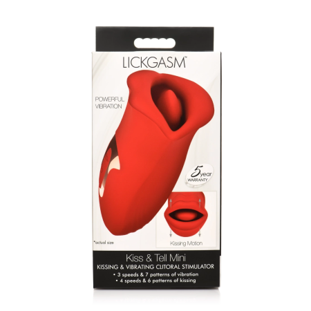 Kiss and Tell Silicone Vibrating Clitoral Stimulator Red IPX6 USB