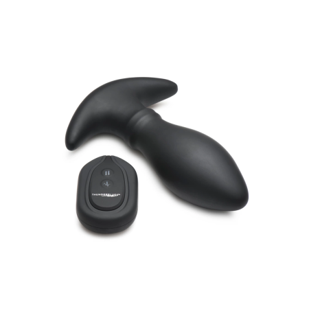 XR Brands Rim Slide Silicone Plug with Sliding & Vibration Black