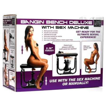 XR Brands Deluxe Bangin' Bench Black - Adjustable Intimate Machine Set