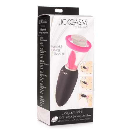 XR Brands Lickgasm Mini Pink - 10-Mode Suction & Licking Device
