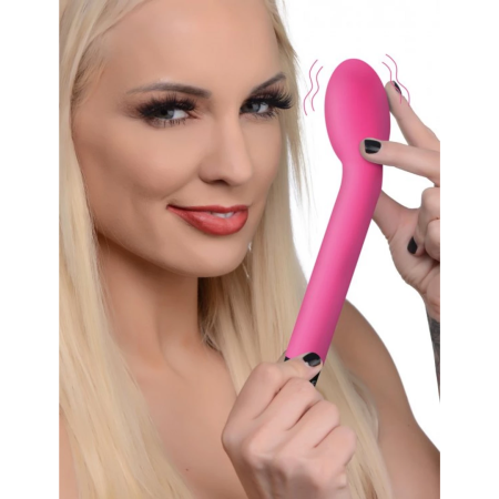 XR Brands Inmi Curved Vibrator 10-Mode Silicone Pink Compact Model