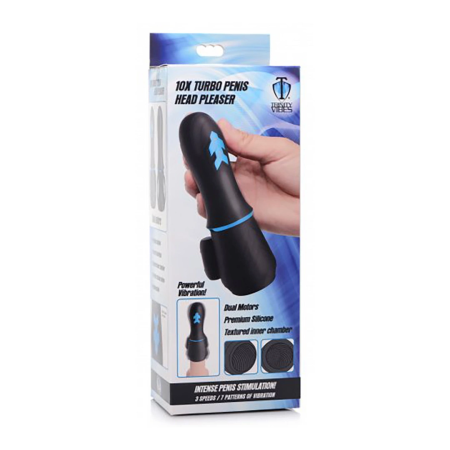 XR Brands Turbo Silicone Intimate Head Stimulator Rechargeable Black