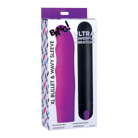 BANG XL Bullet Set with Wavy Silicone Sleeve, Black, Versatile Design