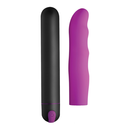 BANG XL Bullet Set with Wavy Silicone Sleeve, Black, Versatile Design