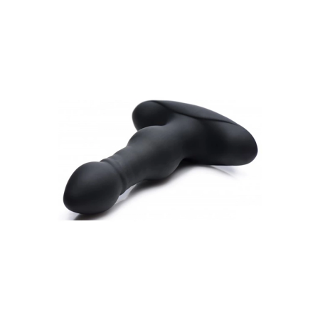 XR Brands Silicone Intimate Plug Thrusting & Vibrating Remote Black