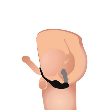 XR Brands P-Strap Prostate Massager & Vibrating Harness, 7 Modes, Black