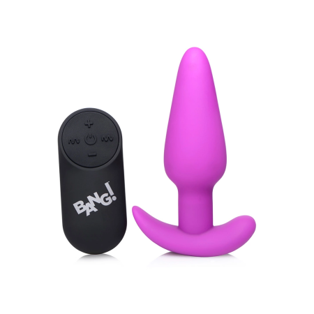 BANG Silicone Remote-Controlled Vibrating Plug, 21 Modes, Waterproof