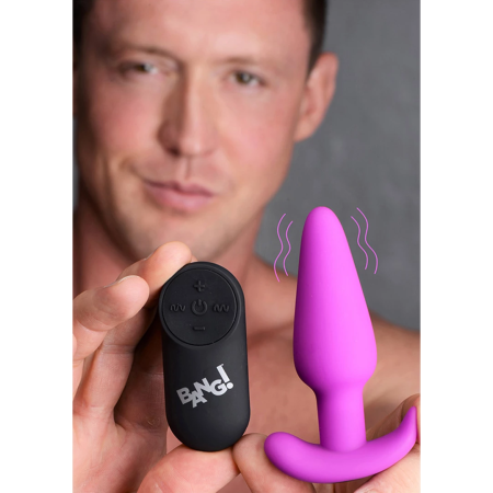 BANG Silicone Remote-Controlled Vibrating Plug, 21 Modes, Waterproof