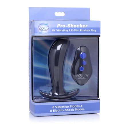 XR Brands Pro-Shocker Silicone Prostate Plug with Vibration & E-Stim