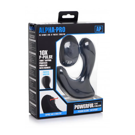 XR Brands P-Pulse Silicone Intimate Massager Remote 10 Modes Black