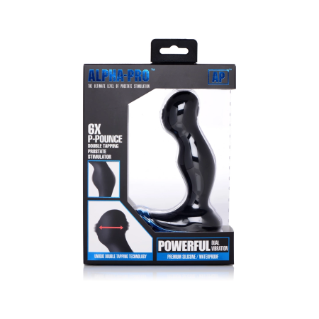XR Brands P-Pounce Double Tap Prostate Model 6-Speed Silicone Black