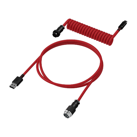 HyperX Spiralinis laidas - USB Type-C - Raudonai Juodas