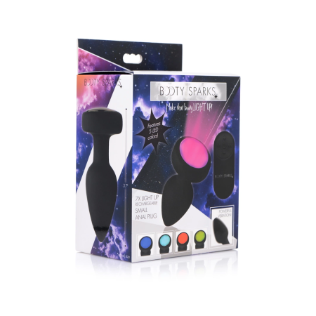XR Brands Silicone LED Vibrating Plug Medium - Remote Control, 7 Modes