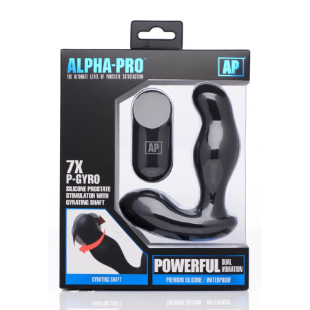 XR Brands P-Gyro Rotating Prostate Model with 7 Vibration Settings, Black