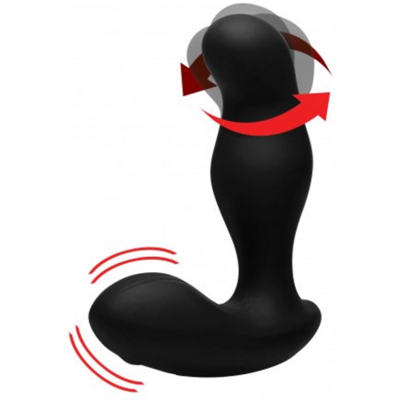 XR Brands P-Gyro Rotating Prostate Model with 7 Vibration Settings, Black