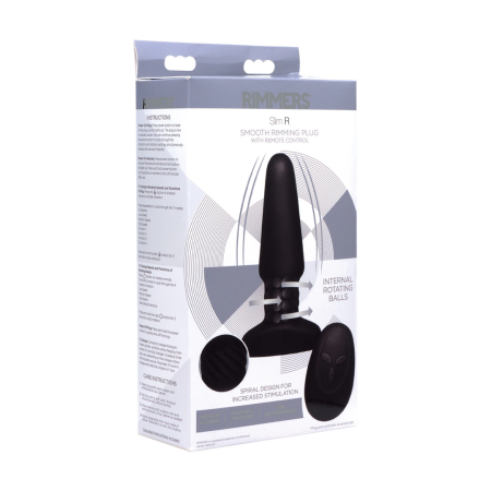 XR Brands Slim R Remote-Controlled Rotating Plug Smooth Texture Black