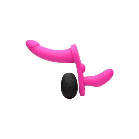 Sportsheets Double Take Vibrating Strap-On Harness Set Remote Black