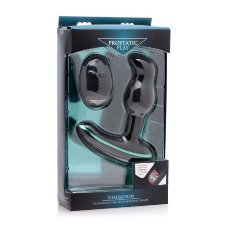 Rimsation Intimate Wellness Device with Rotating Beads - Black Silicone