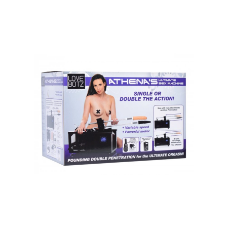 Athena Ultimate Intimate Machine with Adjustable Dual Rods & Remote, Black