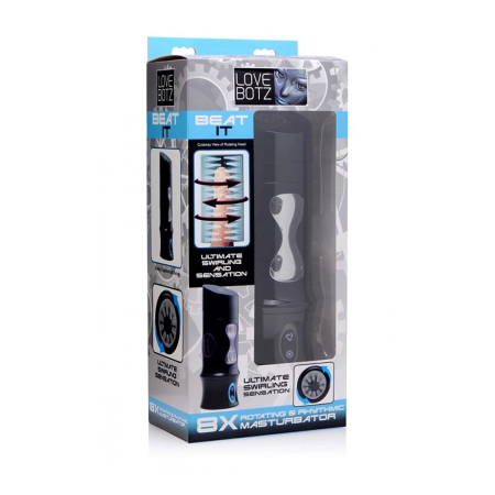 XR Brands Beat It Rechargeable Rotating Stimulation Device Black