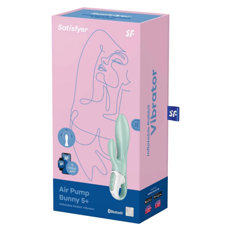 Satisfyer Air Pump Bunny 5 App-Enabled Inflatable Silicone Model Pink
