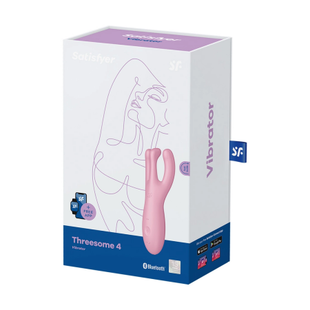 Satisfyer Threesome 4+ Lay-on Vibrator Bluetooth App Control Pink