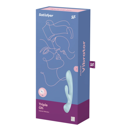 Satisfyer Triple Oh Rabbit-Style Vibrator & Massage Wand, Silicone, Pink
