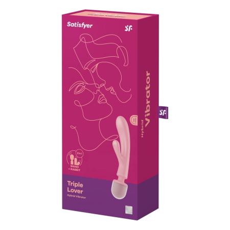 Satisfyer Triple Lover Hybrid Wand Vibrator Pink - 3 Motors, 12 Modes