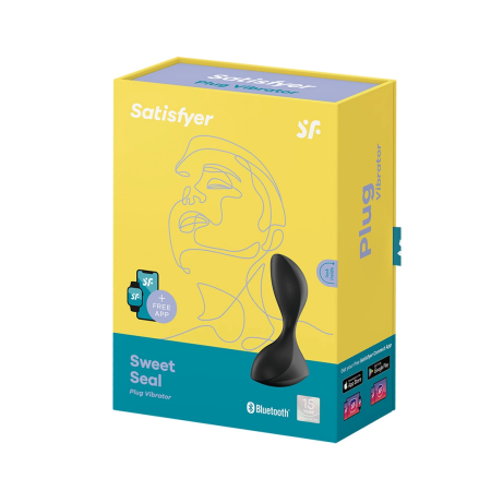 Satisfyer Sweet Seal Vibrating Plug with App Control, Black, Silicone