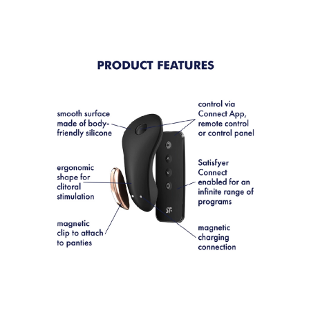 Satisfyer Little Secret Black - Intimate Wearable Vibrator with App Control