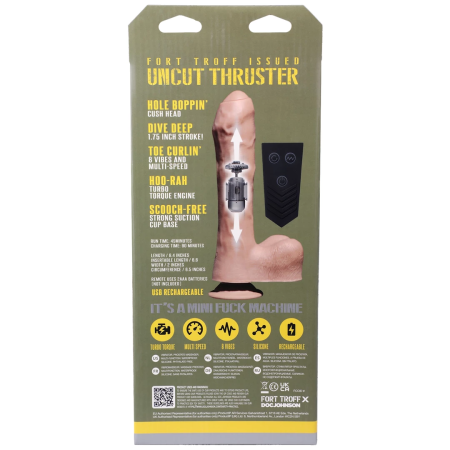 Doc Johnson Uncut Thruster Mini - Compact Motorized Intimate Device Silicone