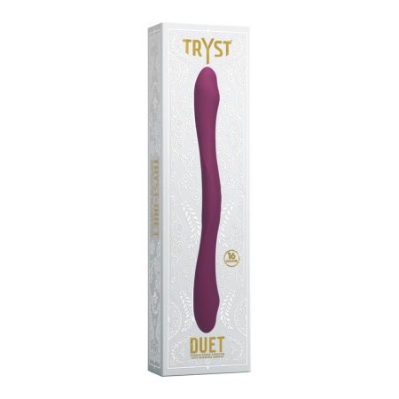 TRYST Duet Double-Ended Silicone Device, Wireless Remote, Berry