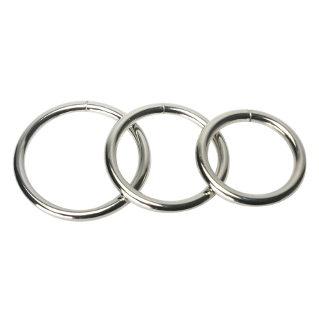Trine Steel Ring Collection - Stainless Steel, 3 Sizes Set