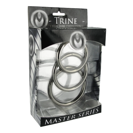 Trine Steel Ring Collection - Stainless Steel, 3 Sizes Set