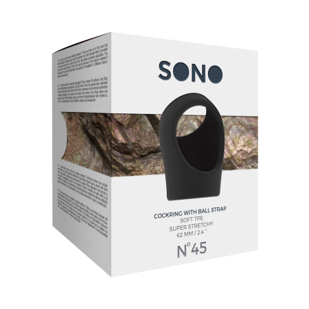 Screaming O No.45 Adjustable Ring with Ball Strap, Black TPE