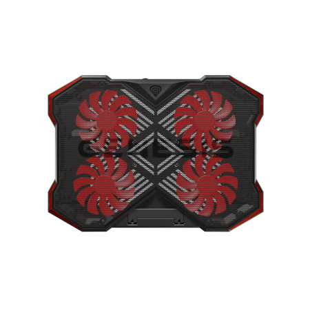 GENESIS Oxid 260 aušinimo padėklas nešiojamam kompiuteriui 43,9 cm (17.3") juodas, raudonas