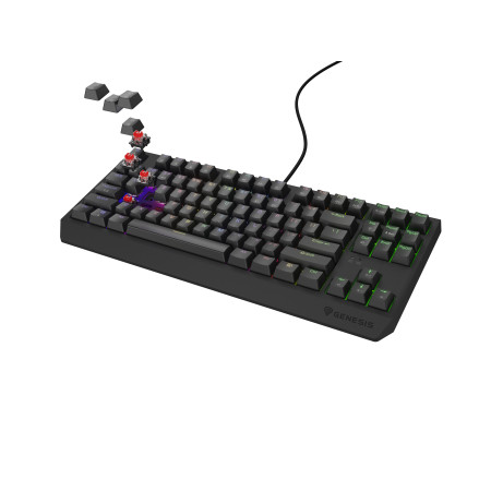 GENESIS Thor 230 TKL žaidimų klaviatūra USB + RF belaidė + Bluetooth QWERTY Juoda