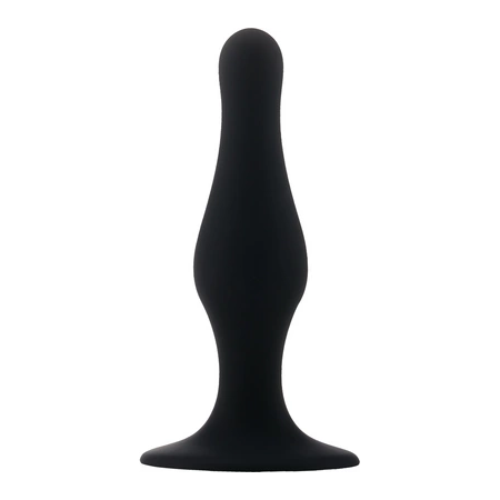 Ouch! Silicone Anal Plug Medium with Suction Cup Black 4.6in