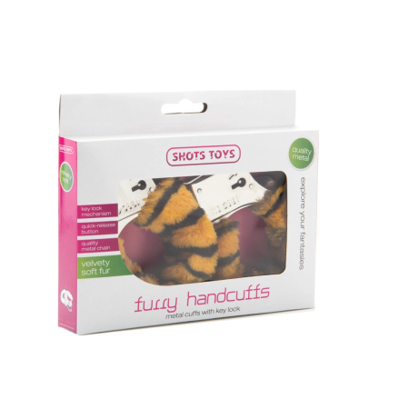 You2Toys Furry Handcuffs - Soft Plush, Adjustable, Silver/Black