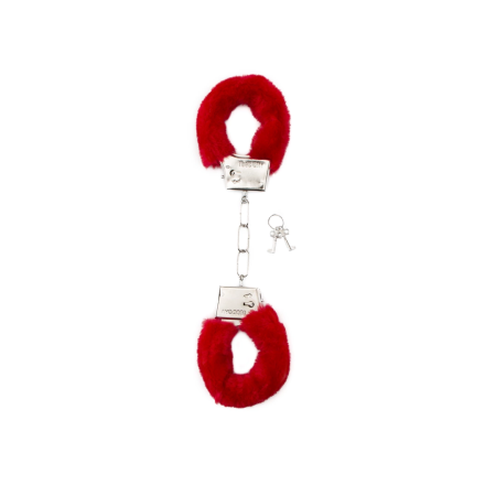 Ouch! Plush Handcuffs Black - Soft Faux Fur, Adjustable, Secure Lock