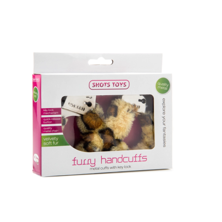 Ouch! Plush Furry Handcuffs - Adjustable Soft Cuffs, Pink Finish