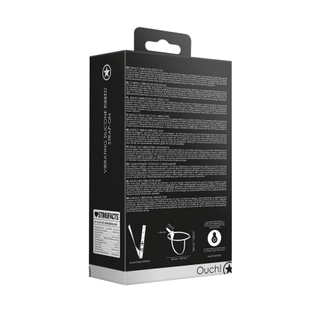 Shots Ouch! 10-Speed Silicone Black Strap-On System, Rechargeable, Adjustable