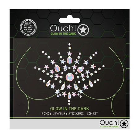 Bijoux Indiscrets Glow Chest Body Jewelry Stickers - Luminous Design