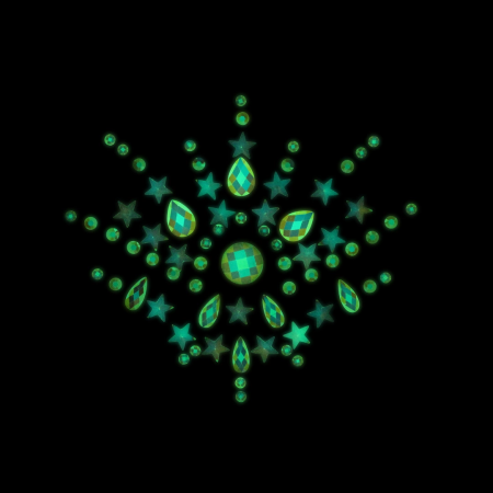 Bijoux Indiscrets Glow Chest Body Jewelry Stickers - Luminous Design