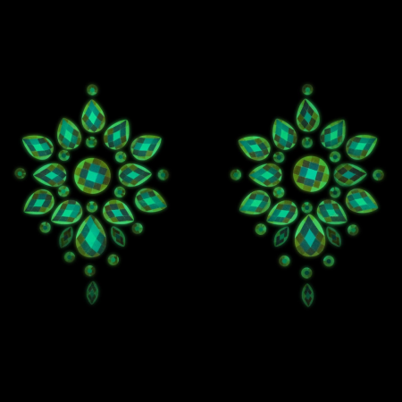 Rimba Body Jewelry Stickers Glow-in-the-Dark, Self-Adhesive, 2 pcs