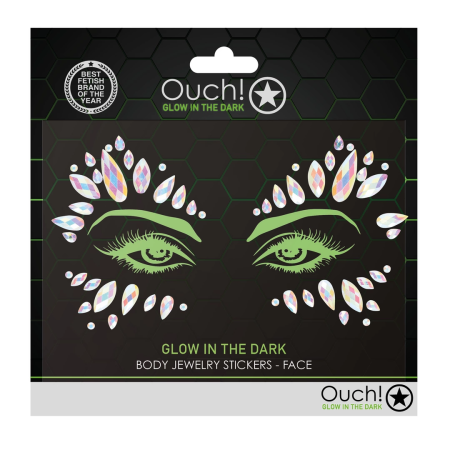 Shots Glow-in-the-Dark Face Body Jewelry Stickers - Luminous Glam Effect