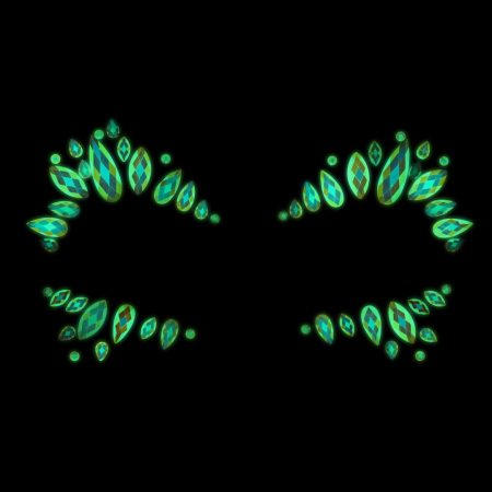 Shots Glow-in-the-Dark Face Body Jewelry Stickers - Luminous Glam Effect