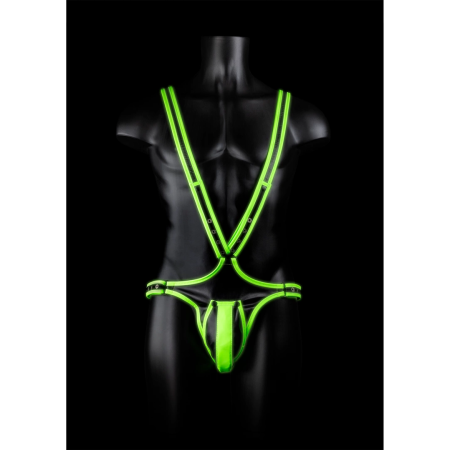Ouch! Glow in the Dark Body Harness S/M - Adjustable Neon System