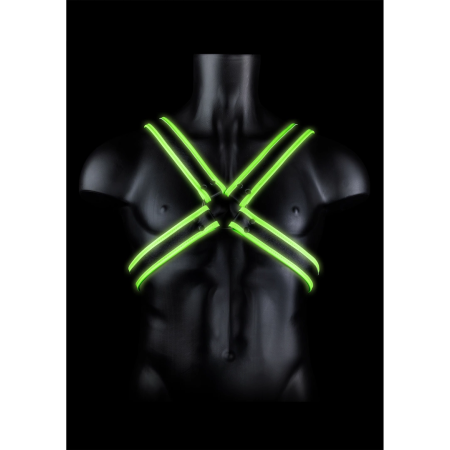 OUCH! Cross Armor Harness L/XL Glow in the Dark Adjustable Design